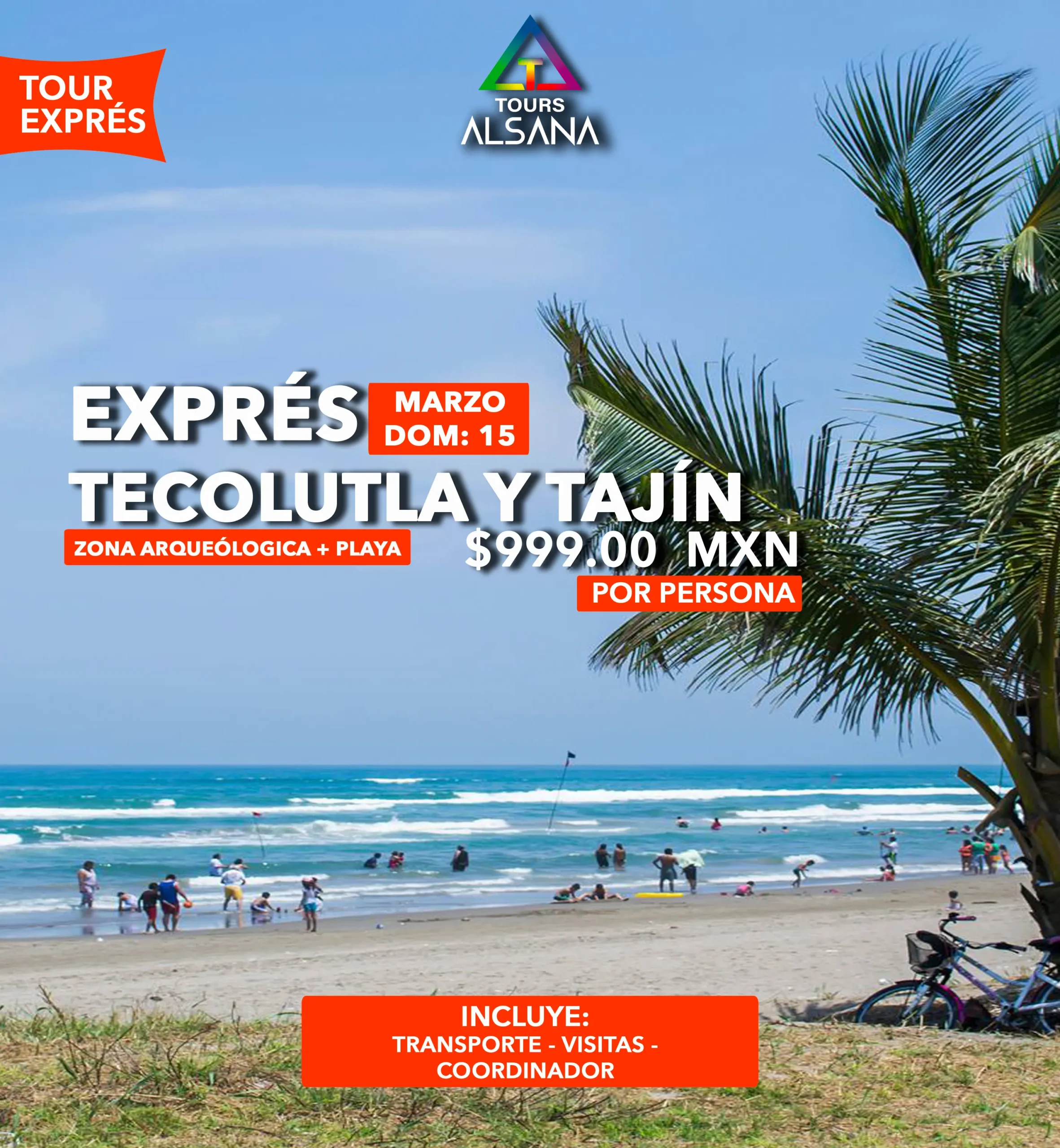 Tecolutla + Tajín Exprés, 15 de Marzo