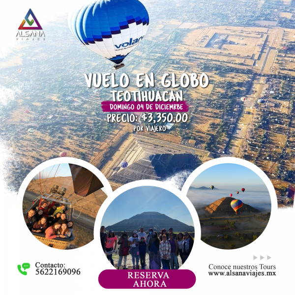 Vuelo en Globo, Teotihuacán 04 de Diciembre